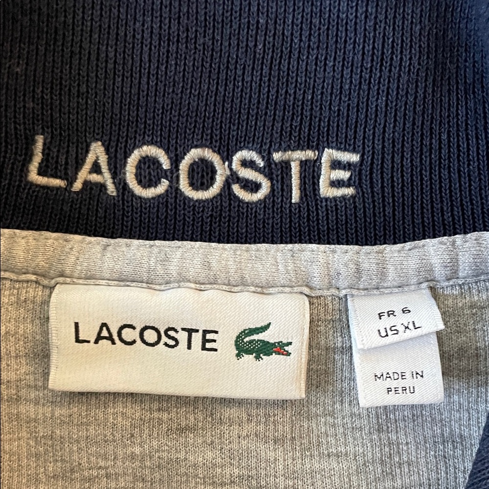 Lacoste Men's Light Gray Zip-Up Sweater - Picture 2 of 5